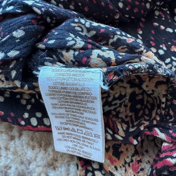 Free People Womens Deep Neckline Tie Back Multicolor Tunic Size small - Picture 4 of 5